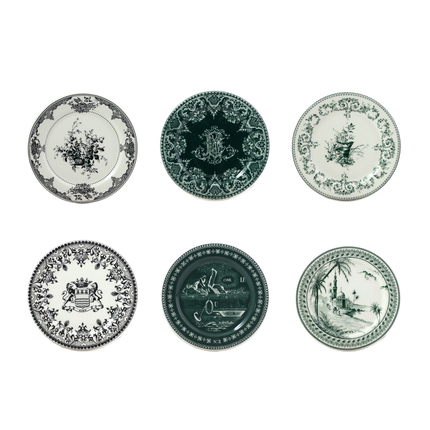 LES DEPAREILLEES GREEN - BOX OF 6 ASSORTED COASTERS