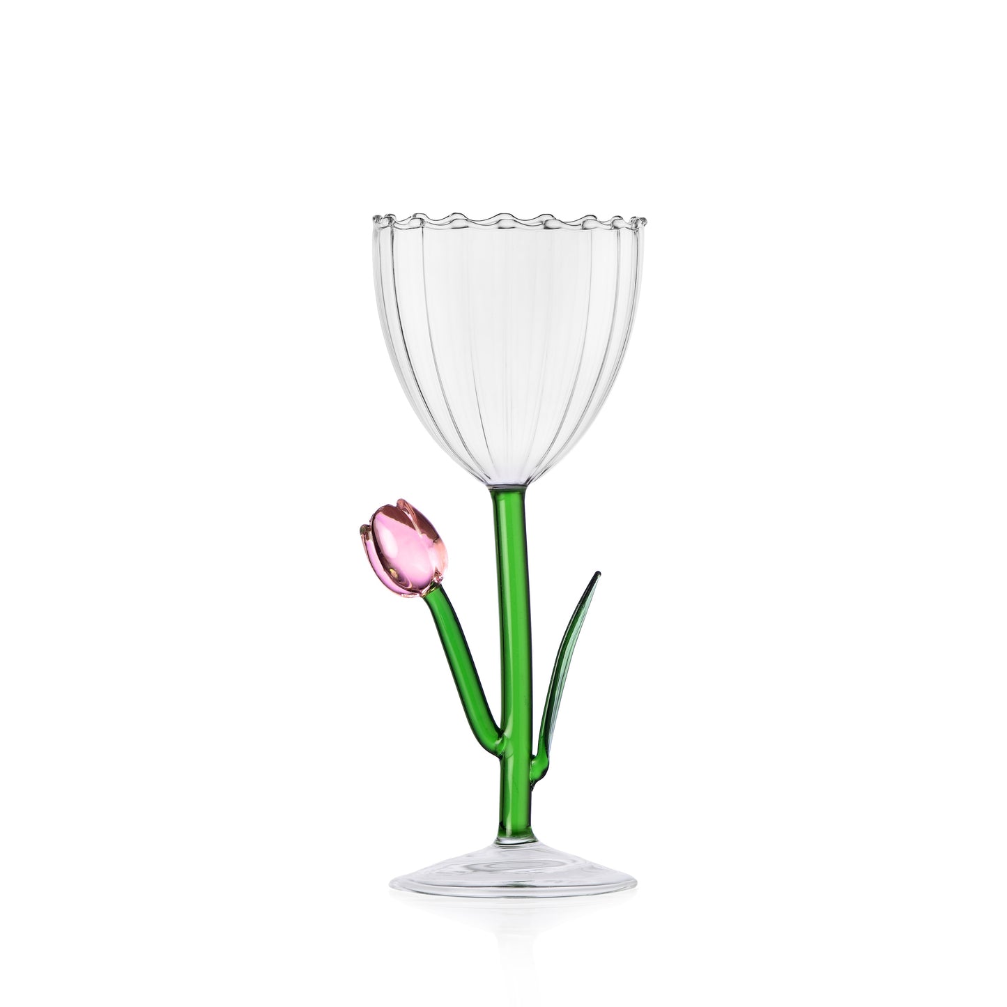 BOTANICA - optic stemmed glass pink tulip