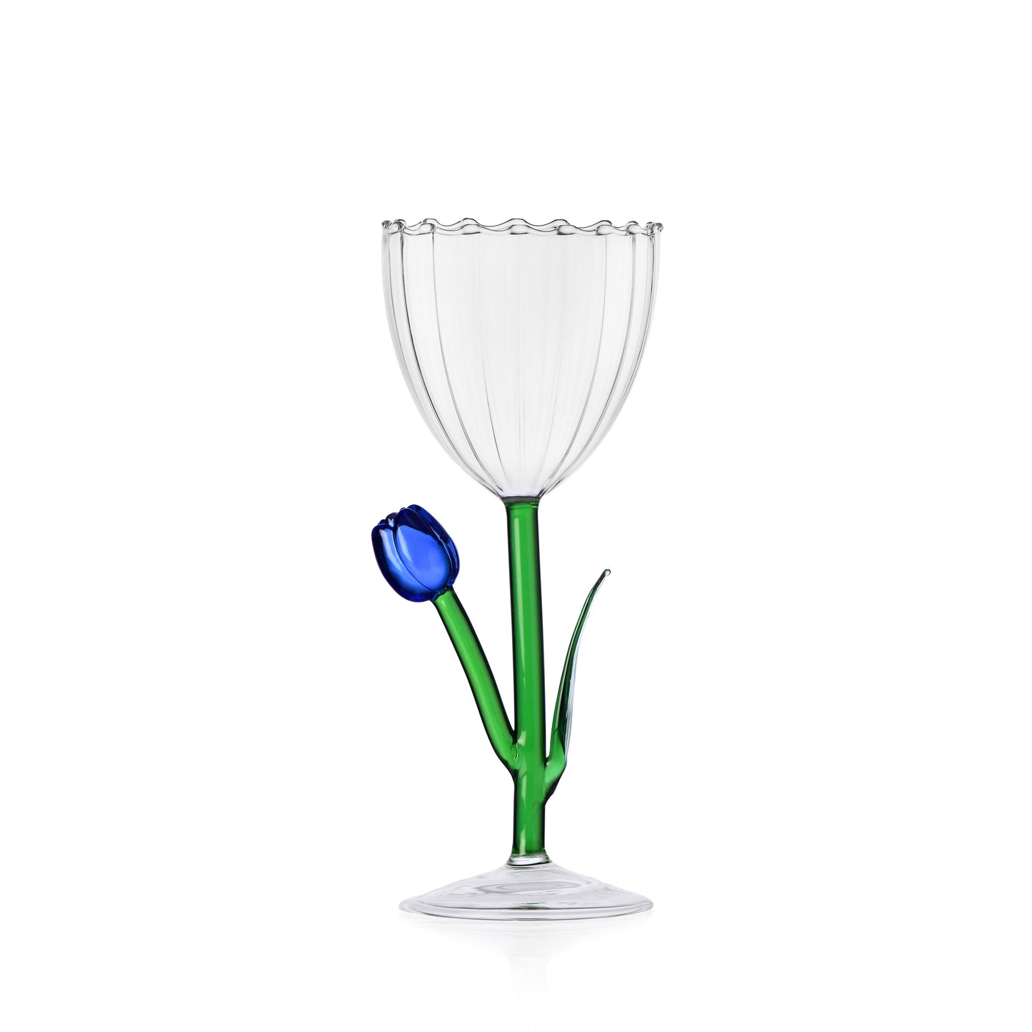 BOTANICA - optic stemmed glass blue tulip