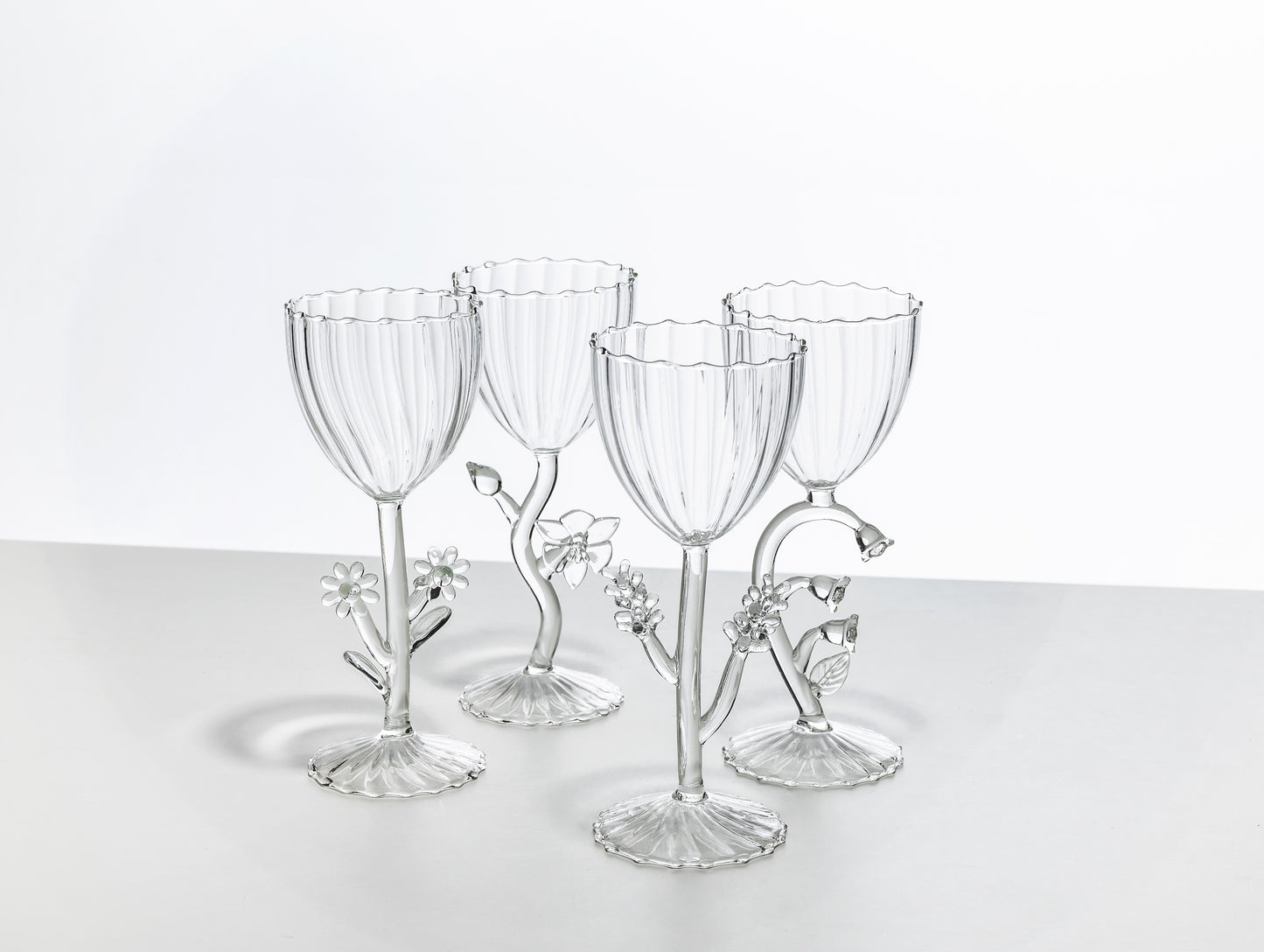 BOTANICA - stemmed glass lily-of-the-valley clear