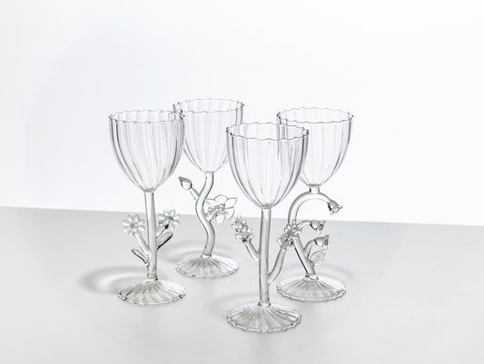 BOTANICA - stemmed glass lavender clear