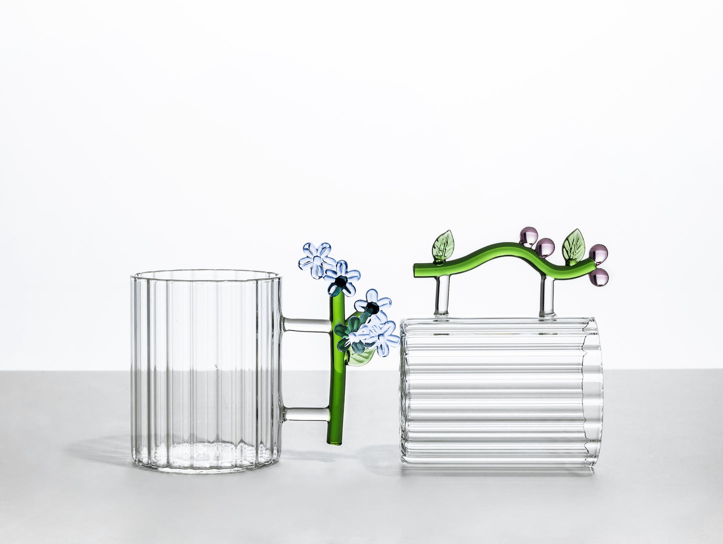 BOTANICA - optic mug light blue flower