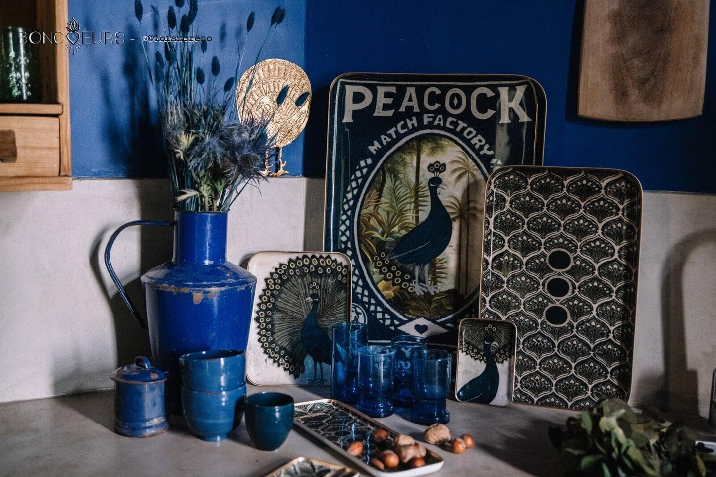 RECTANGULAR TRAY - THE PEACOCKS