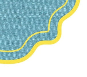SCALLOPED FRAMES COASTER (LIGHT BLUE - YELLOW)