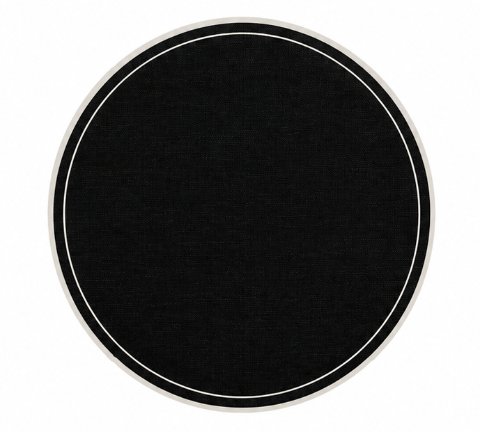 SQUARE FRAMES ROUND PLACEMAT (BLACK - WHITE)