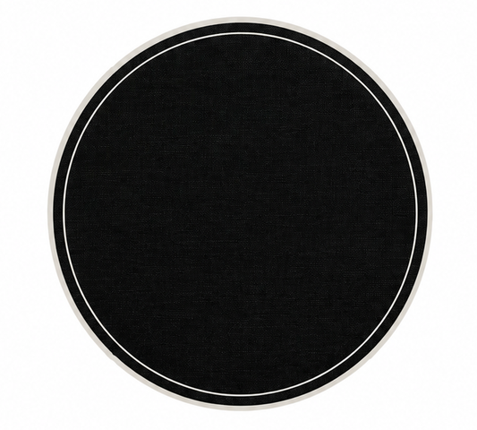 SQUARE FRAMES ROUND PLACEMAT (BLACK - WHITE)