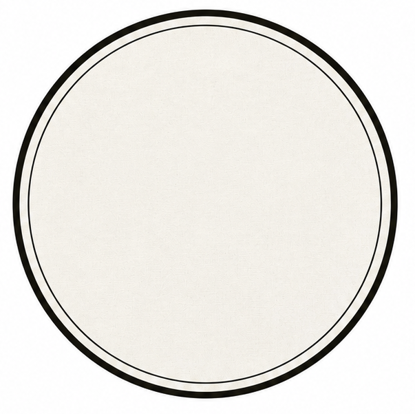 SQUARE FRAMES ROUND PLACEMAT (WHITE - BLACK)