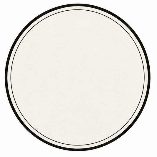 SQUARE FRAMES ROUND PLACEMAT (WHITE - BLACK)
