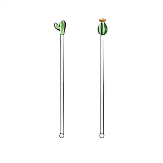DESERT PLANTS - SET 2 MIXERS GREEN & AMBER FLOWER CACTUS