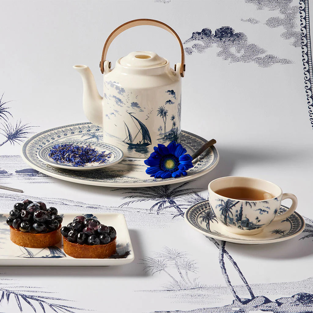LES DEPAREILLEES BLUE - CAKE PLATTER