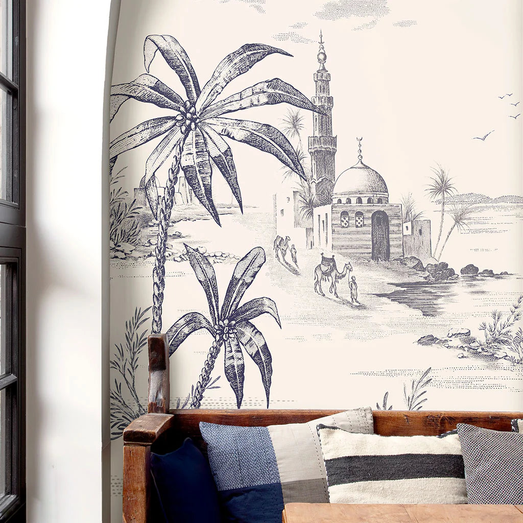 LES DEPAREILLEES BLUE - PANORAMIC VUES D'ORIENT WALLPAPER ROLL A