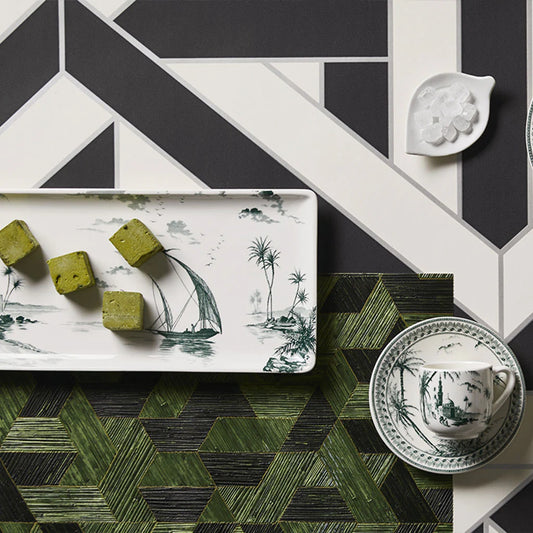 LES DEPAREILLEES GREEN - OBLONG SERVING TRAY