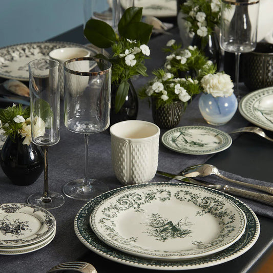 LES DEPAREILLEES GREEN - DINNER PLATE OISEAU