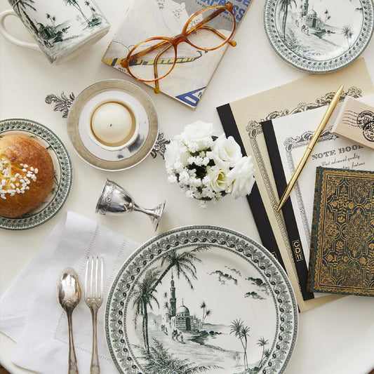 LES DEPAREILLEES GREEN - DINNER PLATE VUES D'ORIENT