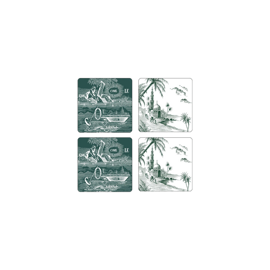 LES DEPAREILLEES GREEN - BOX OF 4 COASTER