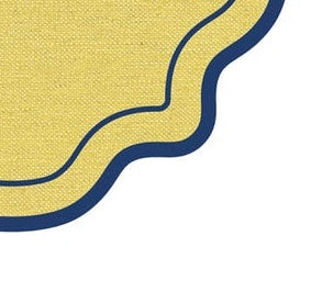 SCALLOPED FRAMES COASTER (YELLOW - BLUE)