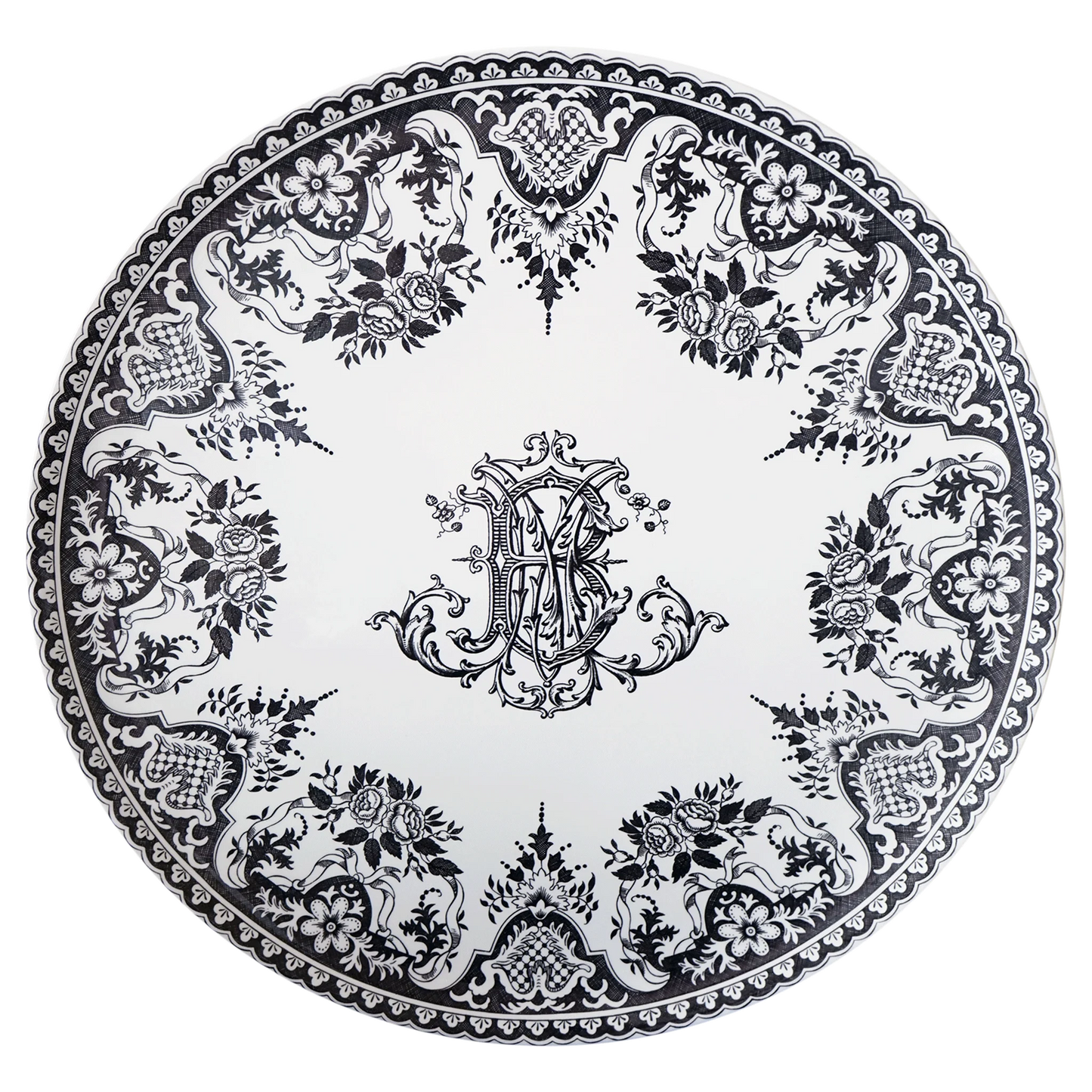 LES DEPAREILLEES GREEN - LARGE WALL PLATTER MONOGRAMME