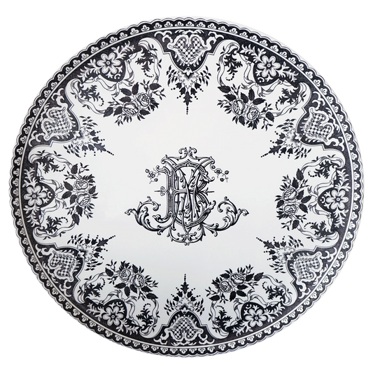 LES DEPAREILLEES GREEN - LARGE WALL PLATTER MONOGRAMME