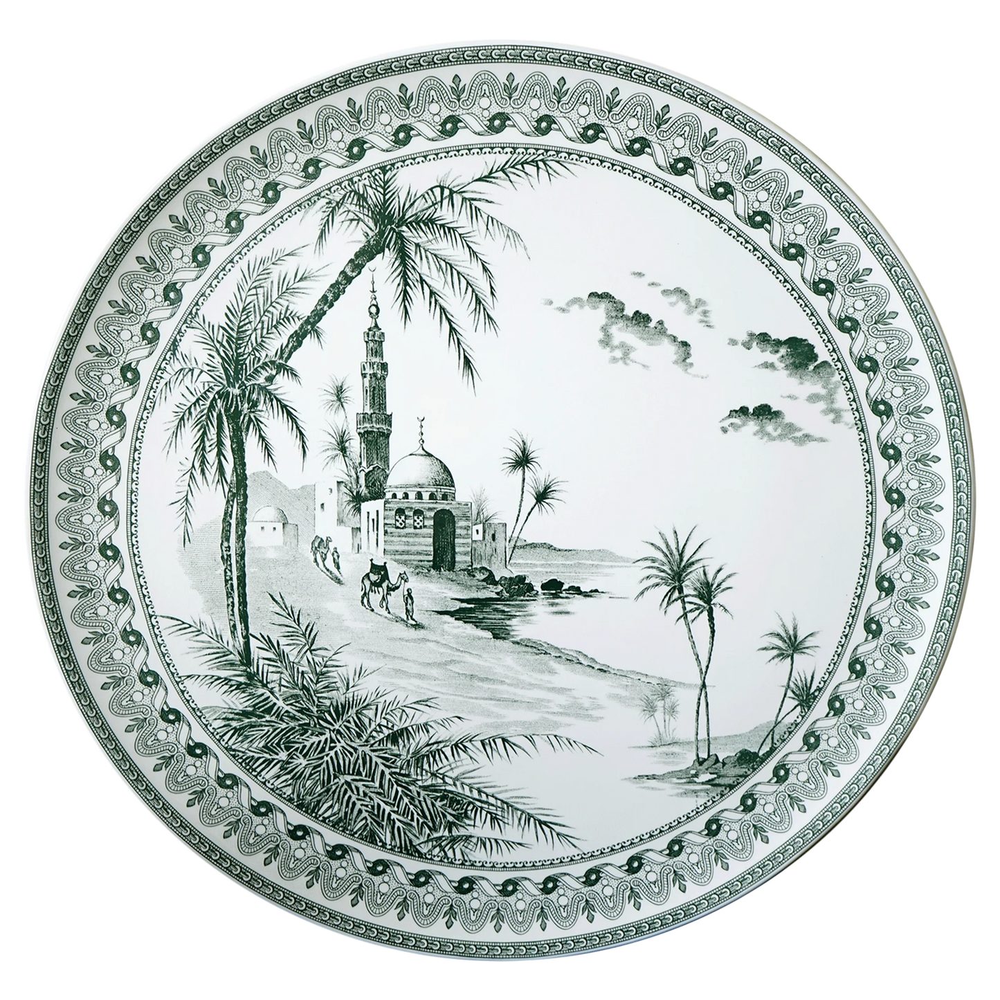 LES DEPAREILLEES GREEN - LARGE WALL PLATTER VUES D'ORIENT