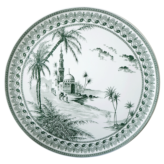 LES DEPAREILLEES GREEN - LARGE WALL PLATTER VUES D'ORIENT
