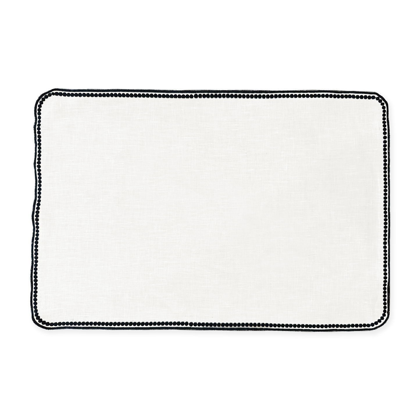 WHITE PLACEMAT WITH BLACK DOT (SET OF 2)