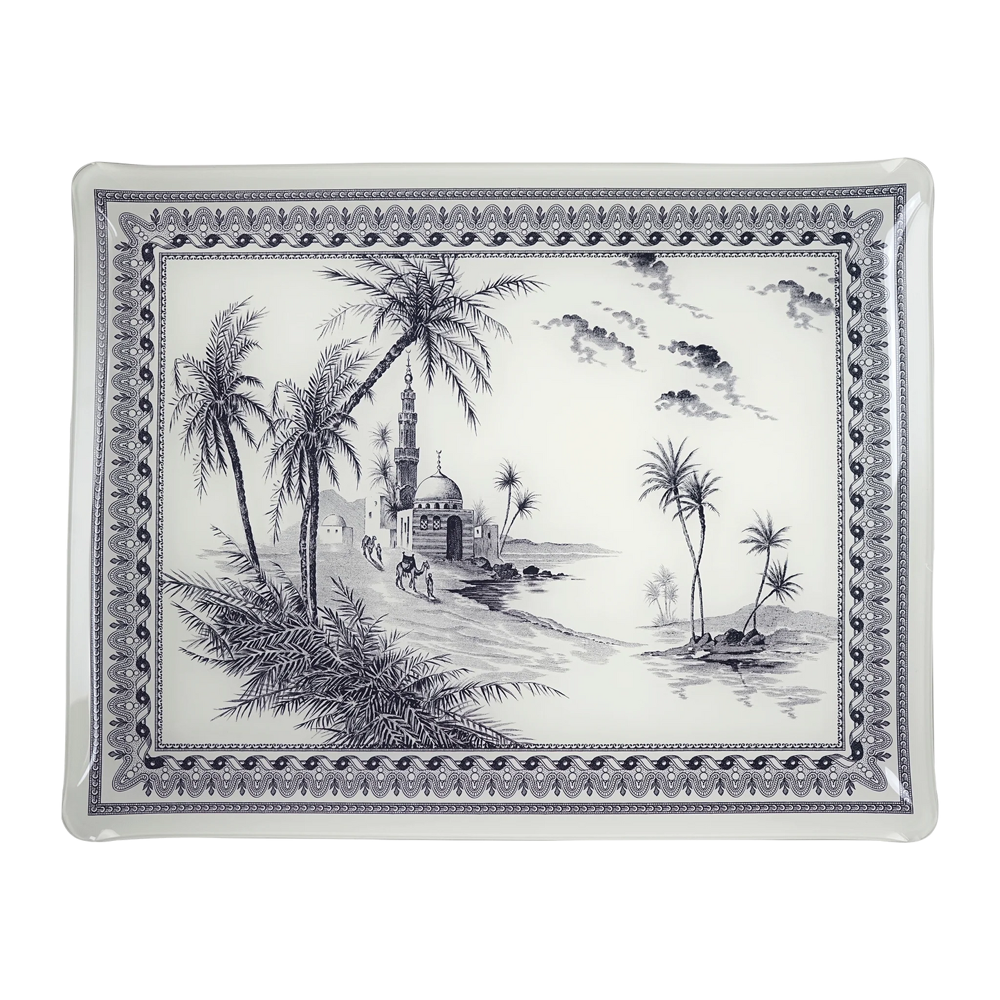 LES DEPAREILLEES BLUE - ACRYLIC SERVING TRAY LARGE