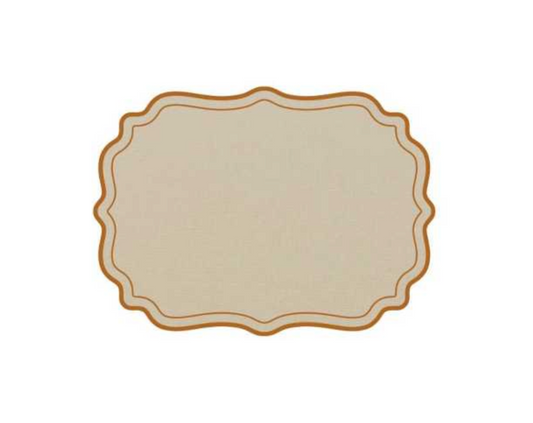 SCALLOPED FRAMES PLACEMAT (ASH - LEATHER)