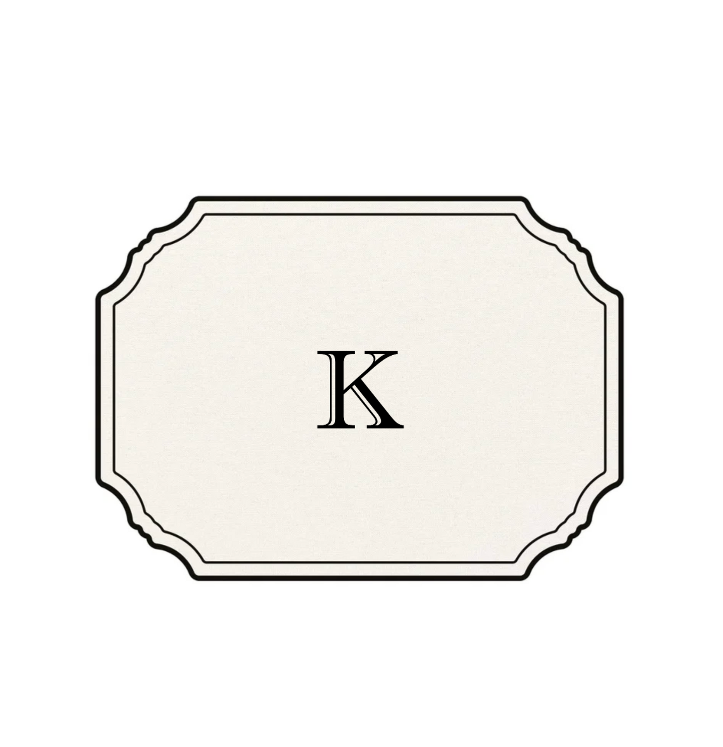 WHITE PLACEMAT - MODERN ALPHABET