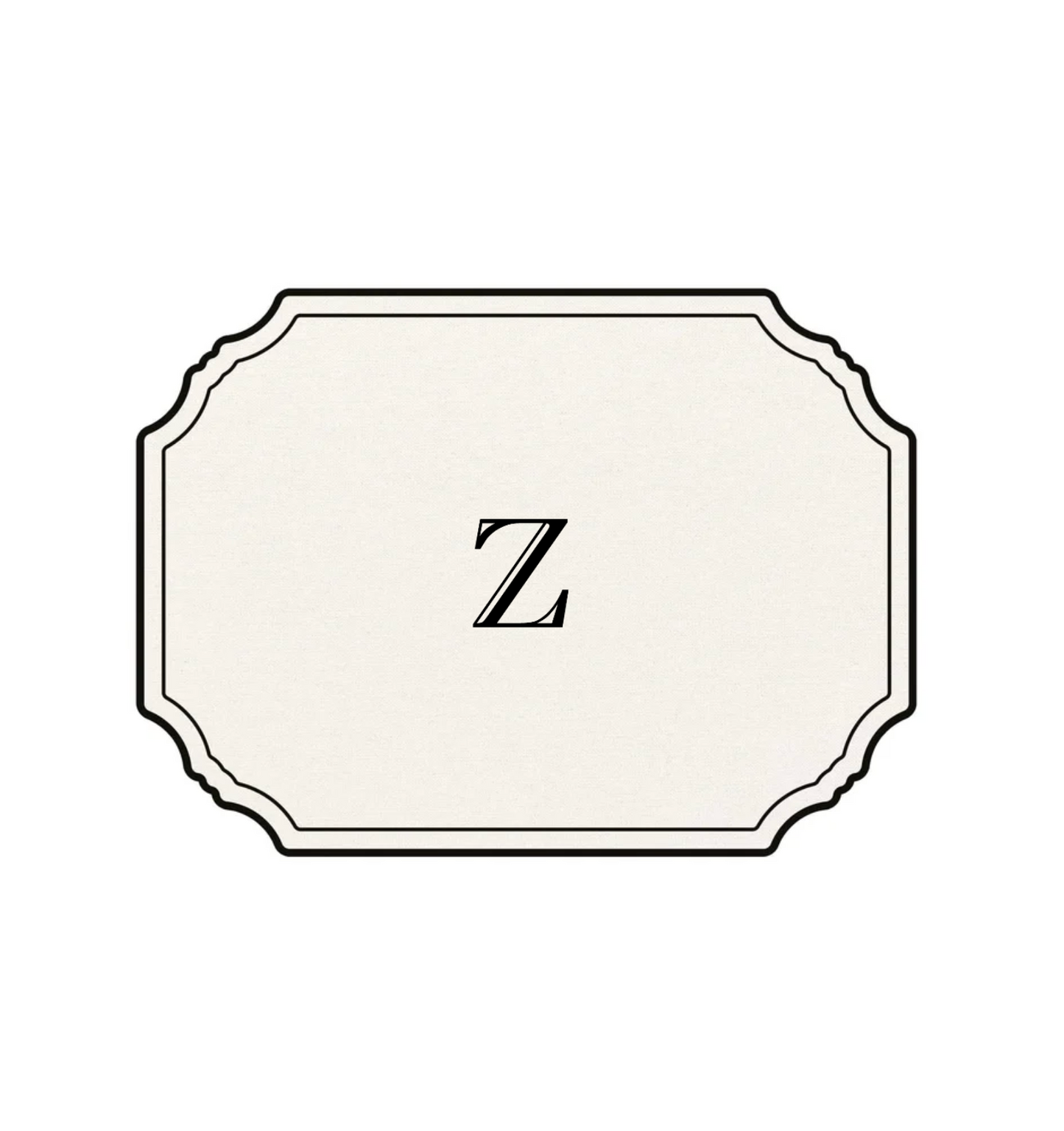 WHITE PLACEMAT - MODERN ALPHABET