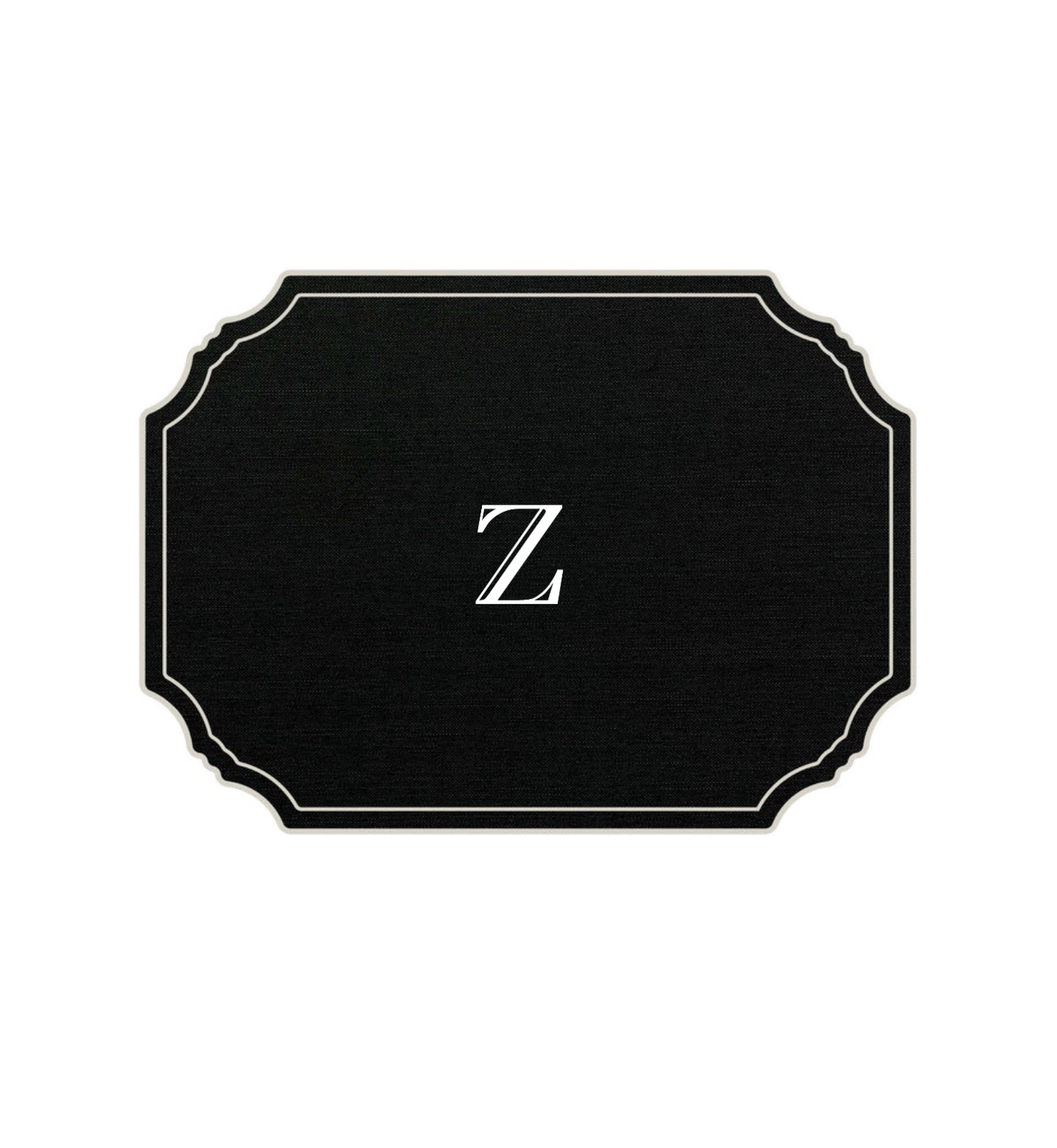BLACK PLACEMAT - MODERN ALPHABET