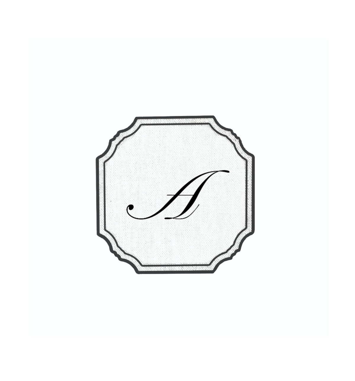 WHITE COASTER - CLASSIC ALPHABET