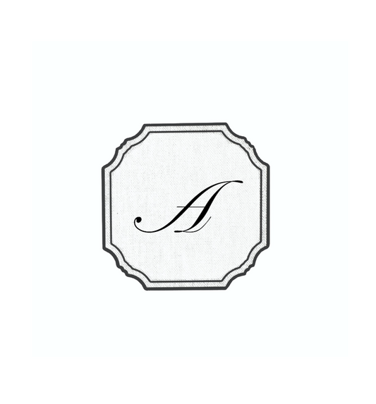 WHITE COASTER - CLASSIC ALPHABET