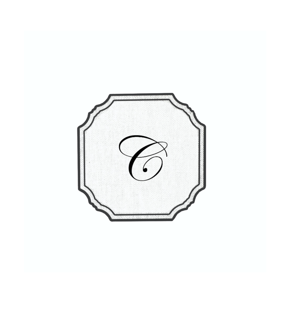 WHITE COASTER - CLASSIC ALPHABET