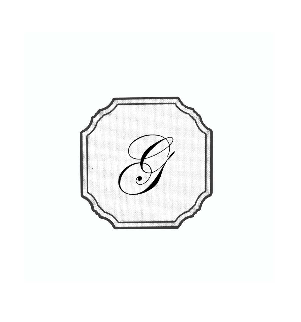 WHITE COASTER - CLASSIC ALPHABET