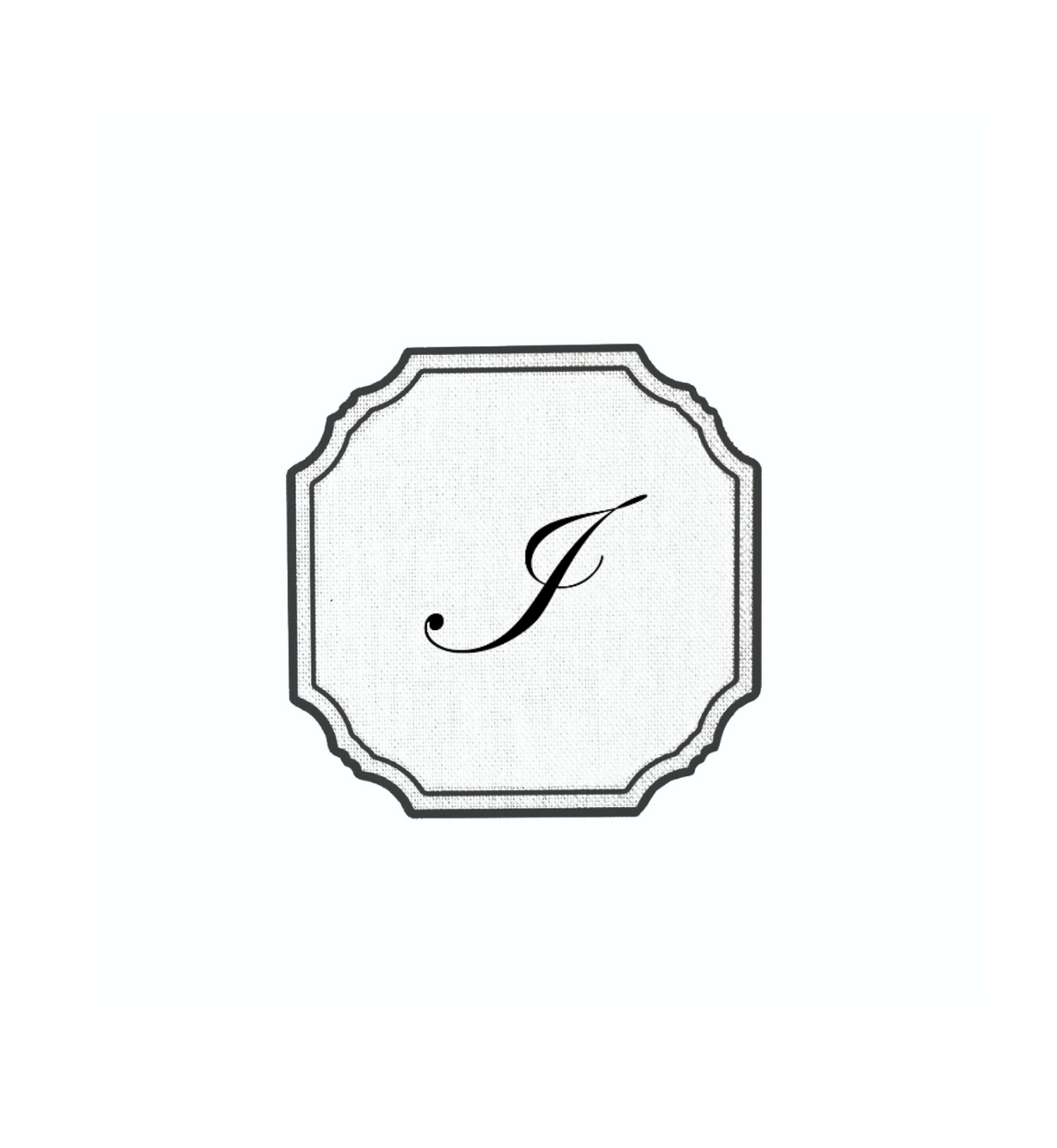 WHITE COASTER - CLASSIC ALPHABET