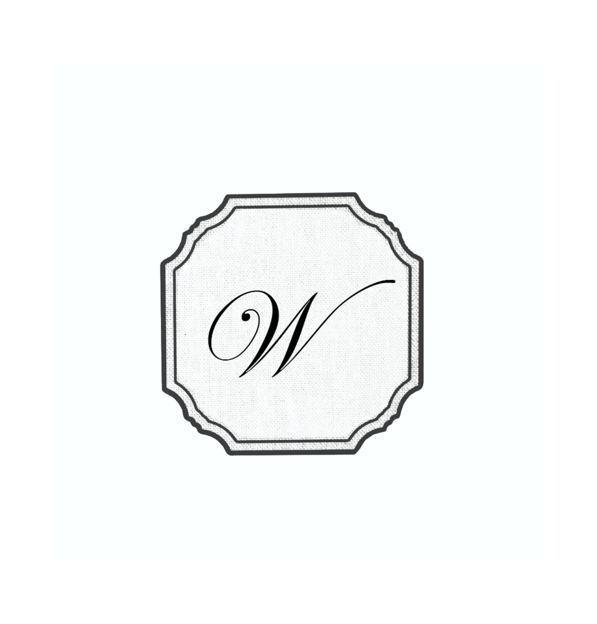 WHITE COASTER - CLASSIC ALPHABET