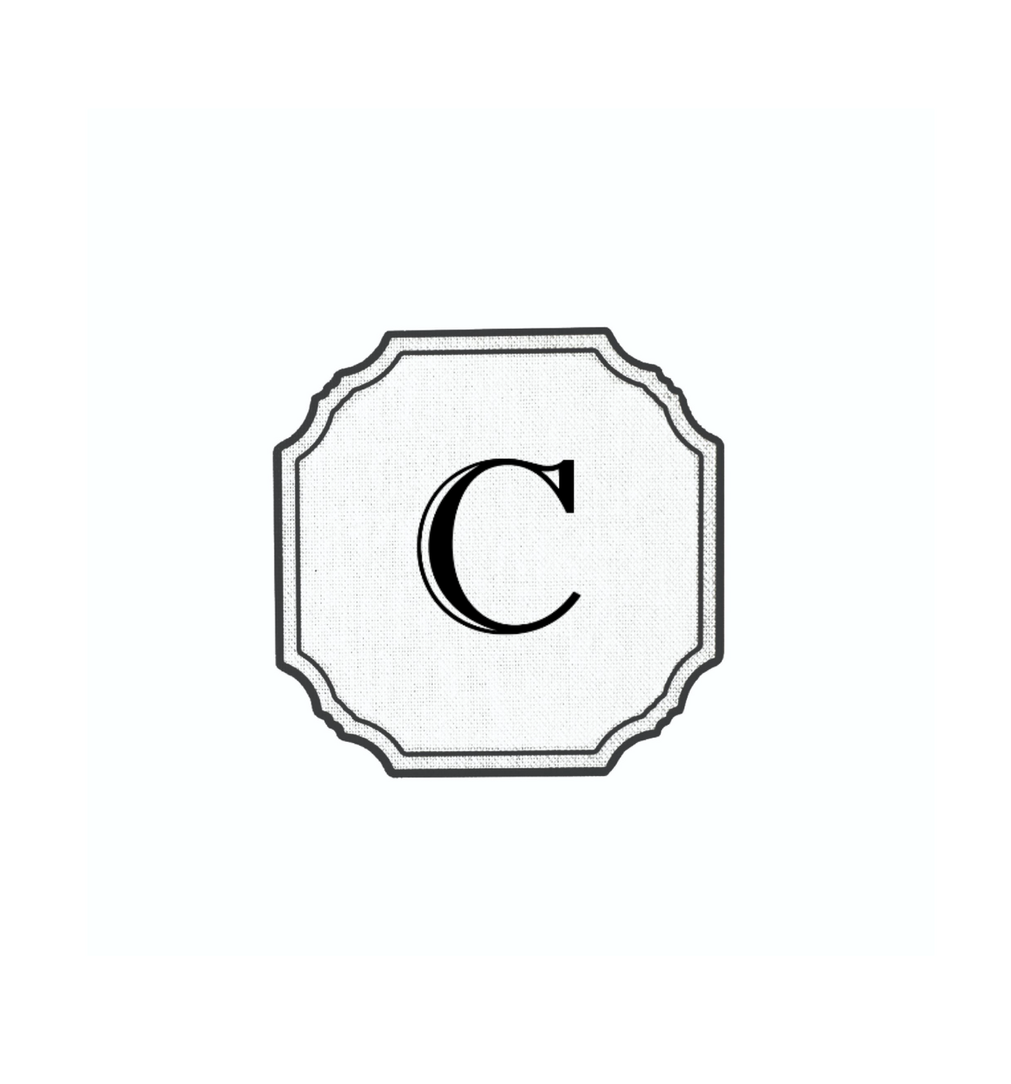 WHITE MODERN ALPHABET COASTER