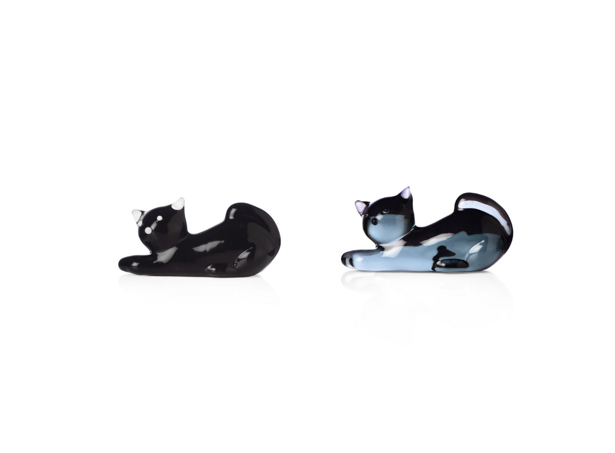 TABBY CAT - set 2 chopstick/cutlery rest black cats
