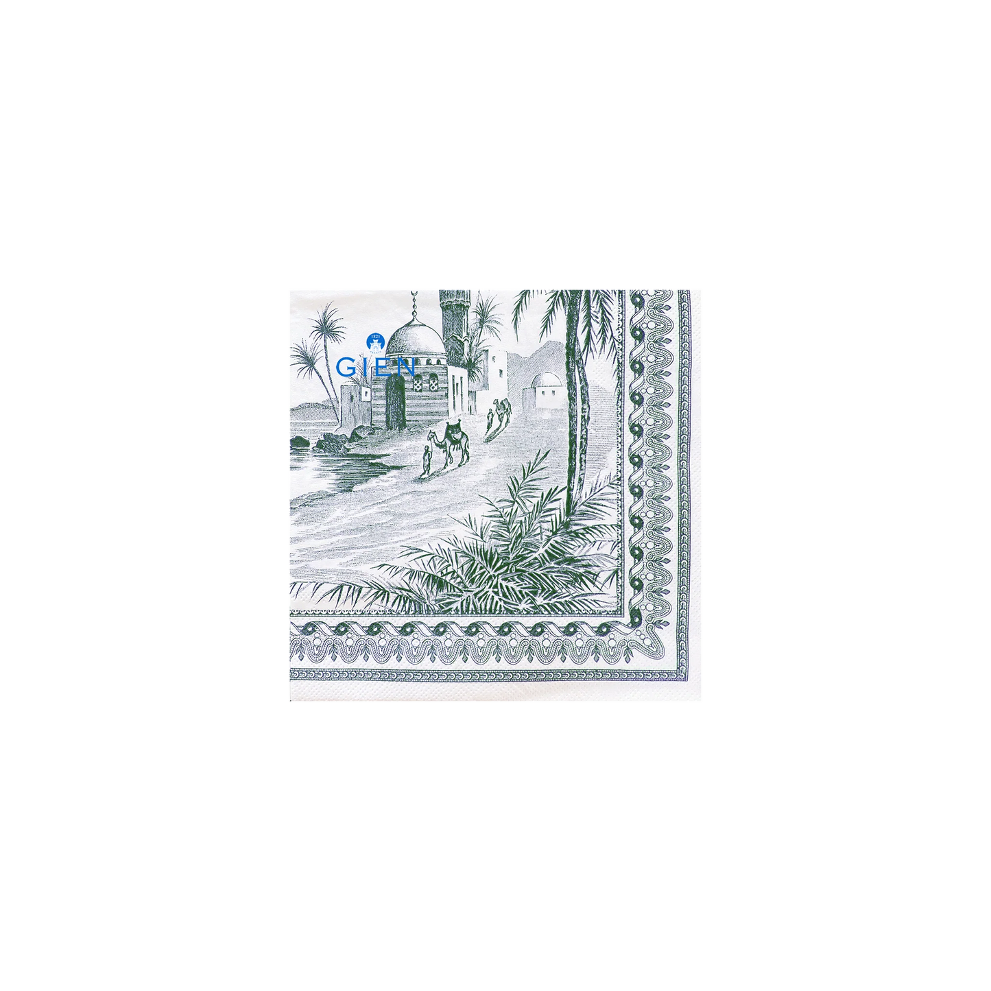 LES DEPAREILLEES GREEN - PACK OF 20 PAPER NAPKINS
