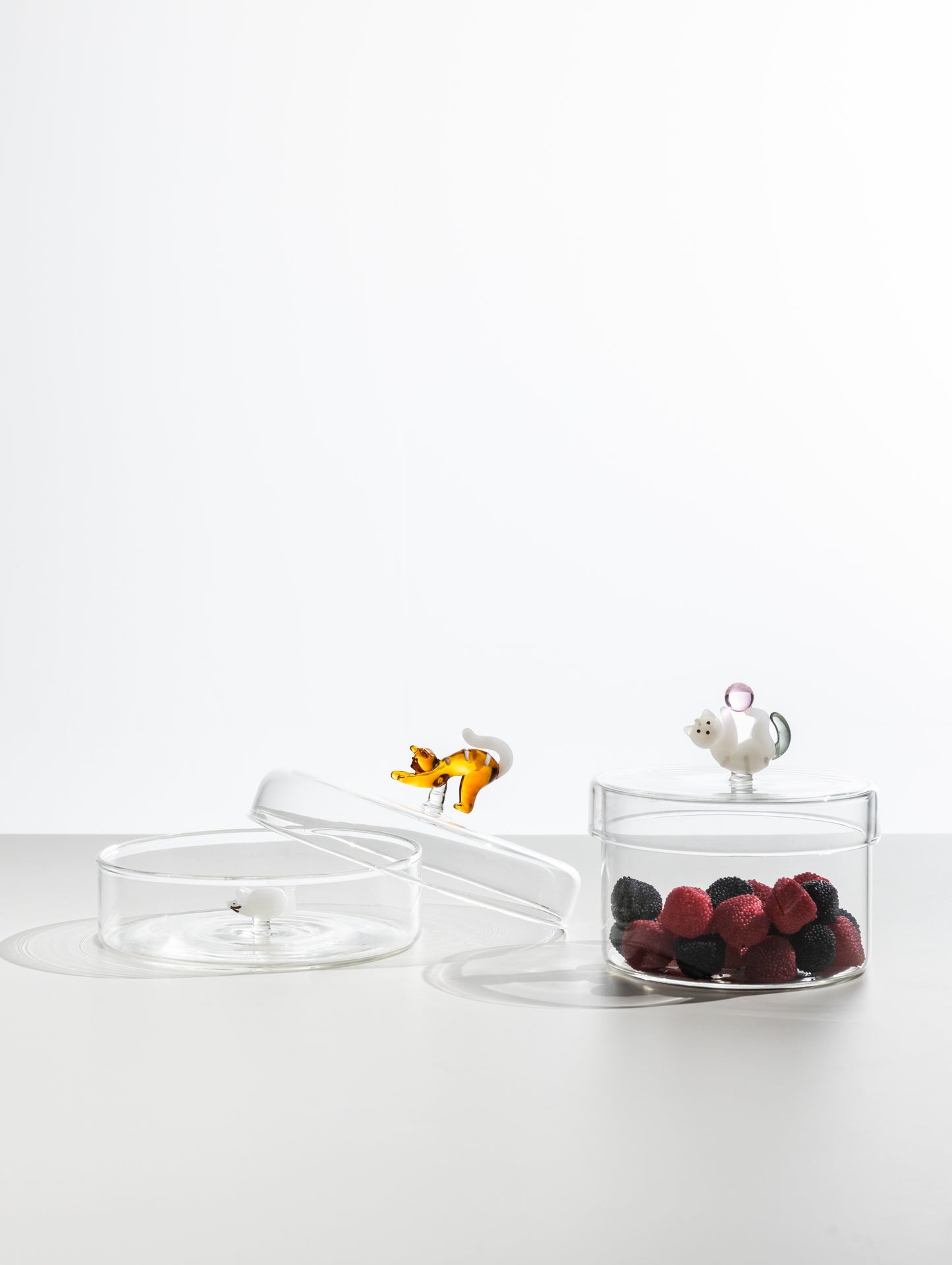 TABBY CAT - BOX CAT WITH PINK BALL