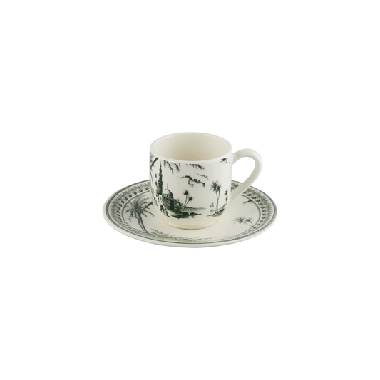 LES DEPAREILLEES GREEN - BOX OF 2 ESPRESSO CUP & SAUCER