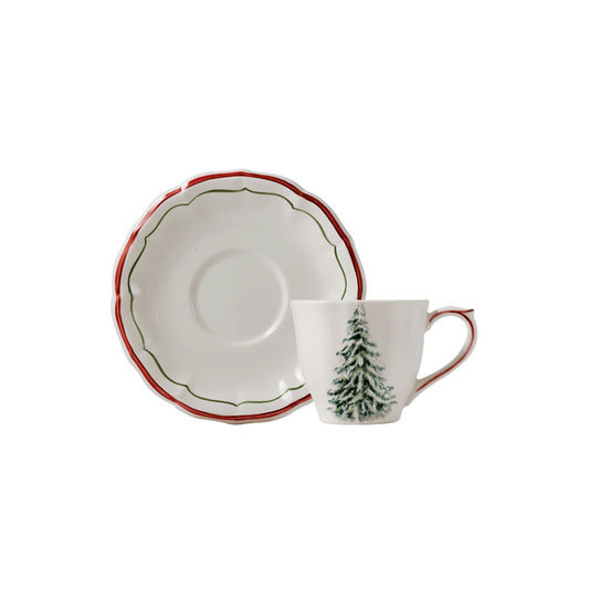 Filet Noël - Set of 2 US tea cups & saucers