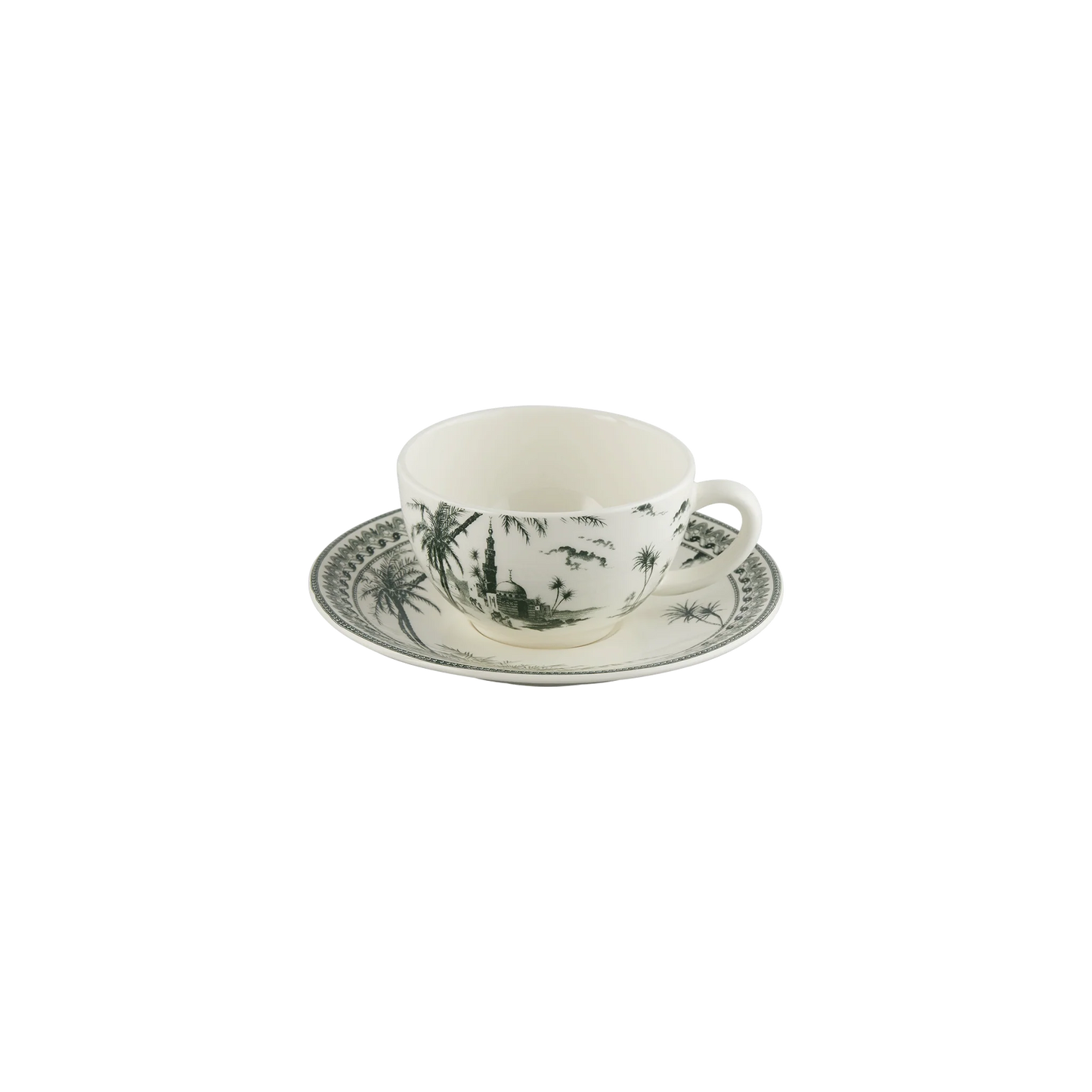 LES DEPAREILLEES GREEN - BOX OF 2 TEA CUP & SAUCER