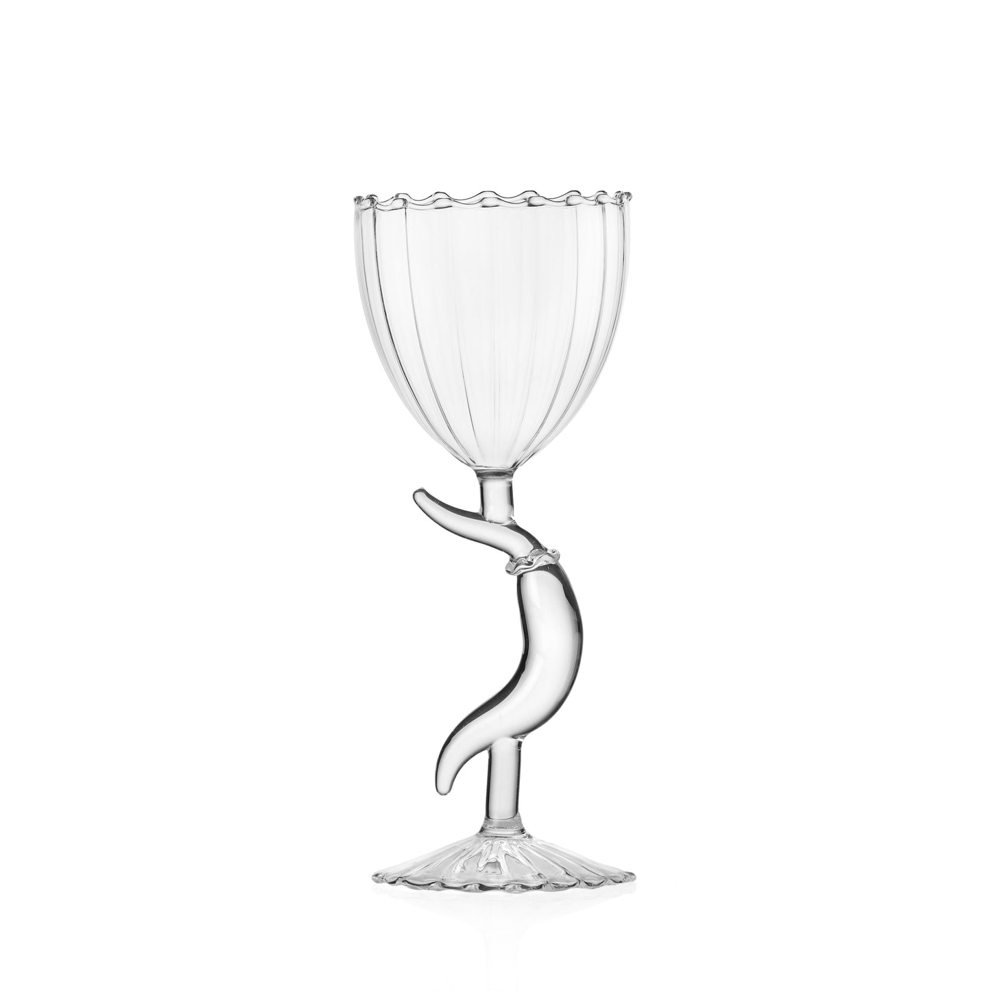 VEGETABLES - stemmed glass chili pepper clear