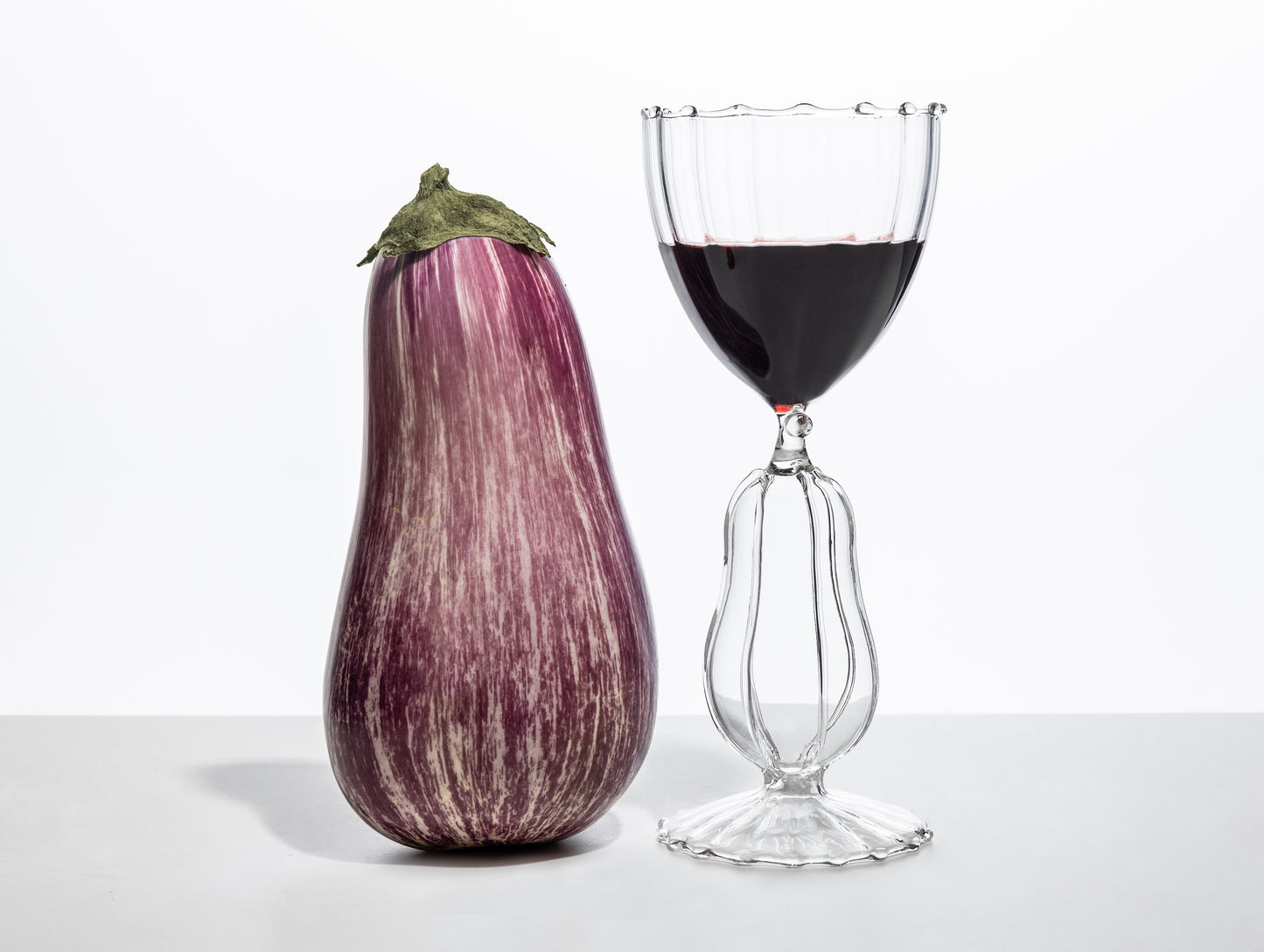 VEGETABLES - stemmed glass zucchini clear