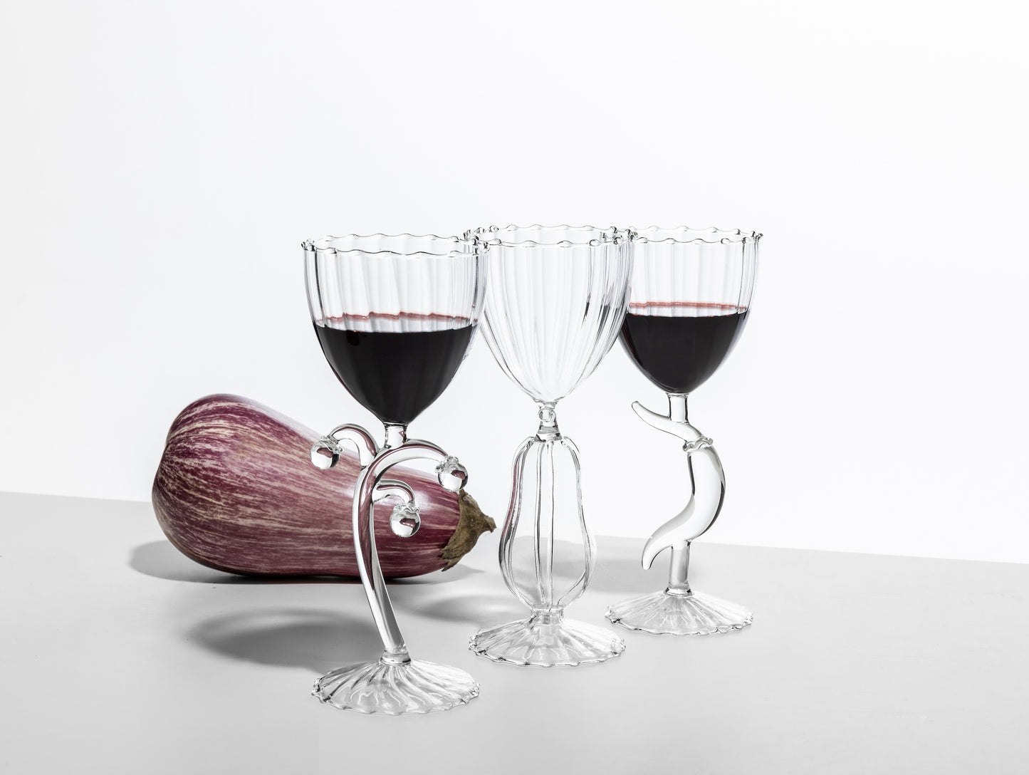 VEGETABLES - stemmed glass chili pepper clear