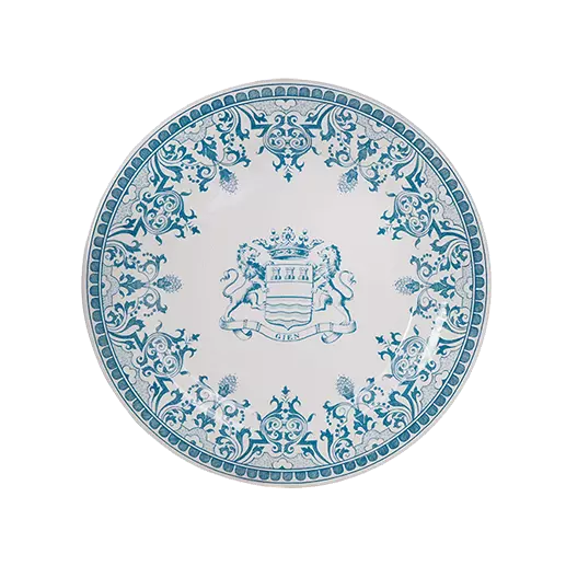 LES DEPAREILLEES BLUE - BOX OF 4 DESSERT PLATES BLASON