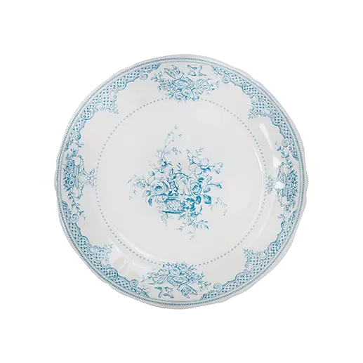 LES DEPAREILLEES BLUE - BOX OF 4 DESSERT PLATES FLEURS