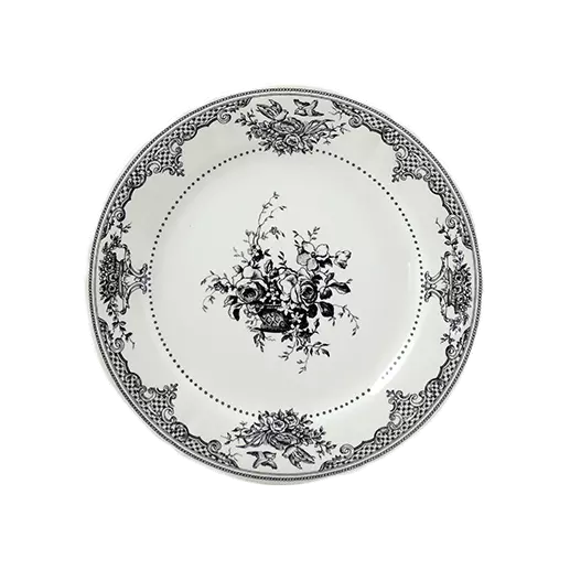 LES DEPAREILLEES GREEN - DESSERT PLATE FLEURS