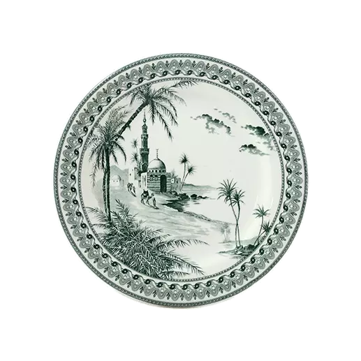 LES DEPAREILLEES GREEN - BOX OF 4 DESSERT PLATES VUES D'ORIENT